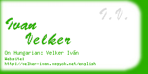 ivan velker business card